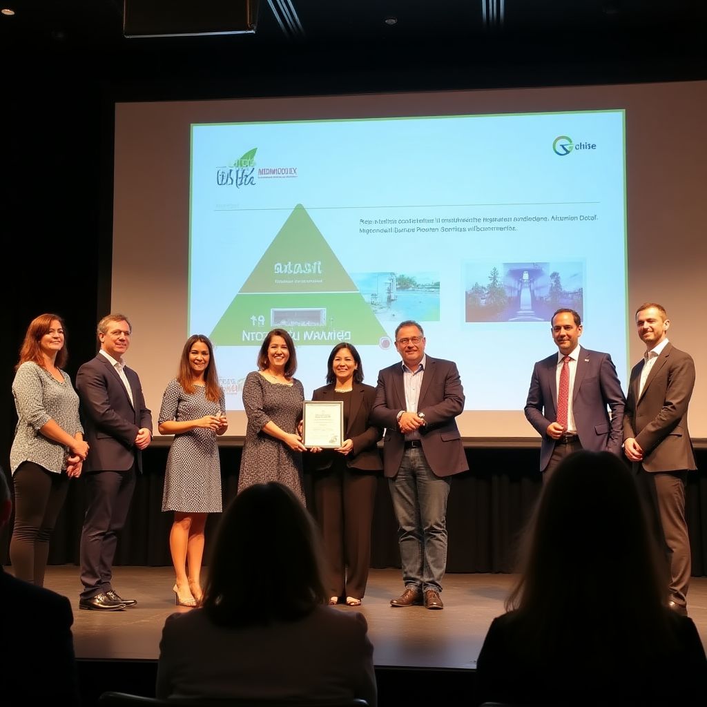 Equipa da EnerVerde recebendo prémio de inovação ambiental